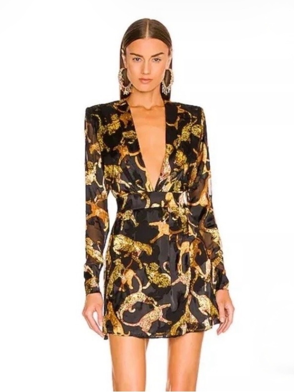 DUNDAS X Revolve dress
Gloria Cats Print Gold Black Mini